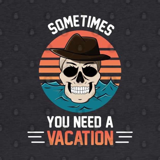 Funny Comedical Vacation skull by Corvons